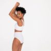 Zip front blanc porté latéral